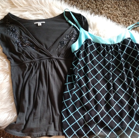 American Eagle Outfitters Tops - 4/$15 AOE bling  & NY baby doll shirts lot